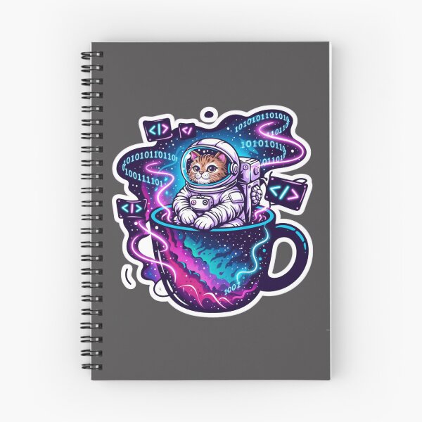 Item preview, Space Cat Programmer in Coffee Mug Cute Developer Sticker designed and sold by Barkashow.