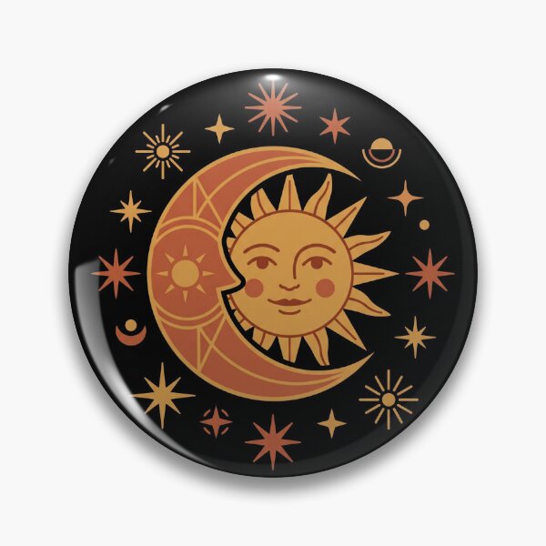 Item preview, Vintage Boho Celestial Sun and Moon Face designed and sold by TeNovaStudio.