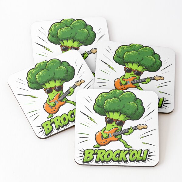 Item preview, B’Rock’Oli Funny Broccoli Rock Guitar Cartoon designed and sold by Nano-Threads.