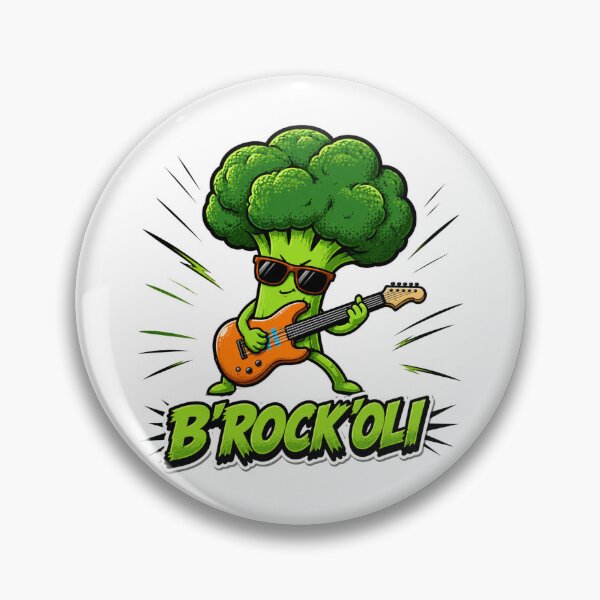 Item preview, B’Rock’Oli Funny Broccoli Rock Guitar Cartoon designed and sold by Nano-Threads.