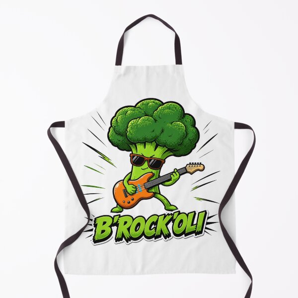 Item preview, B’Rock’Oli Funny Broccoli Rock Guitar Cartoon designed and sold by Nano-Threads.