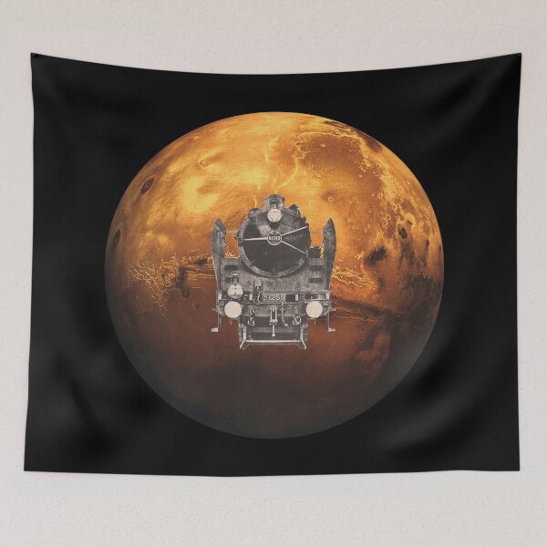 Item preview, Destination Mars - Vintage Train Surreal Space Collage designed and sold by Mystral Art Studio.