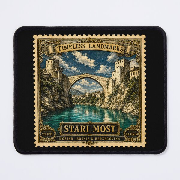 Item preview, Stari Most Print — Timeless Landmarks Art — Bosnia Travel Poster — Mostar Bridge Vol. 099 designed and sold by Martin's_Design.