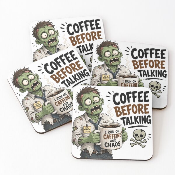Item preview, Coffee Before Talking T-Shirt | Funny Zombie Humor designed and sold by Golden Era Studio.