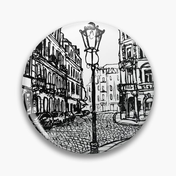 Item preview, Lutherplatz Dresden Neustadt – Black and white ink urban sketch designed and sold by UMA Urban Sketch.