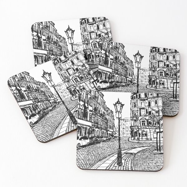 Item preview, Lutherplatz Dresden Neustadt – Black and white ink urban sketch designed and sold by UMA Urban Sketch.