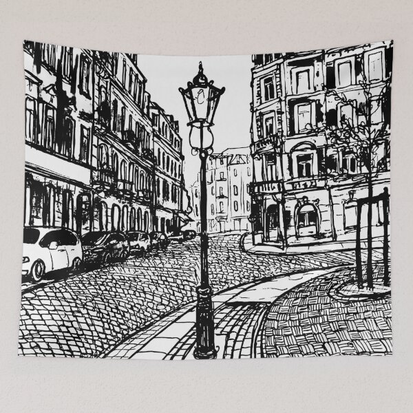 Item preview, Lutherplatz Dresden Neustadt – Black and white ink urban sketch designed and sold by UMA Urban Sketch.