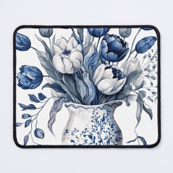 Item preview, Blue And White Tulips in a Vase designed and sold by WJ Cozy Creations.