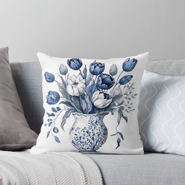 Item preview, Blue And White Tulips in a Vase designed and sold by WJ Cozy Creations.