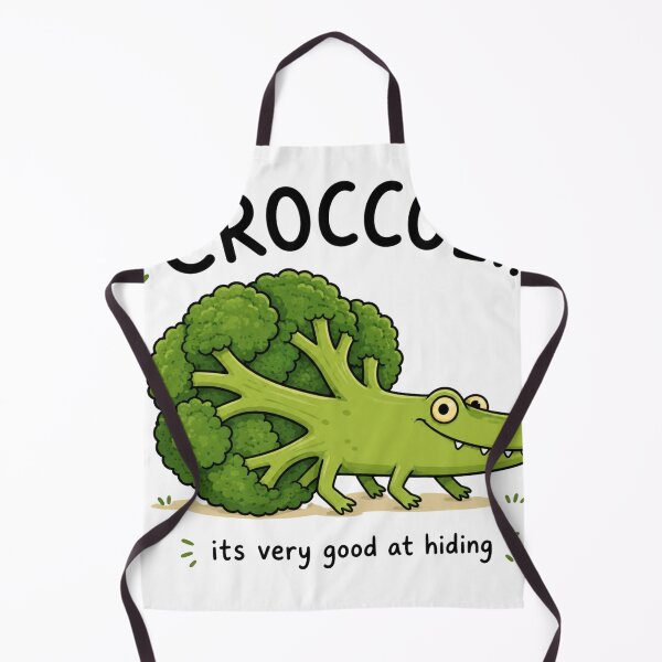 Item preview, Croccoli Funny Broccoli Crocodile Pun Cartoon designed and sold by Nano-Threads.