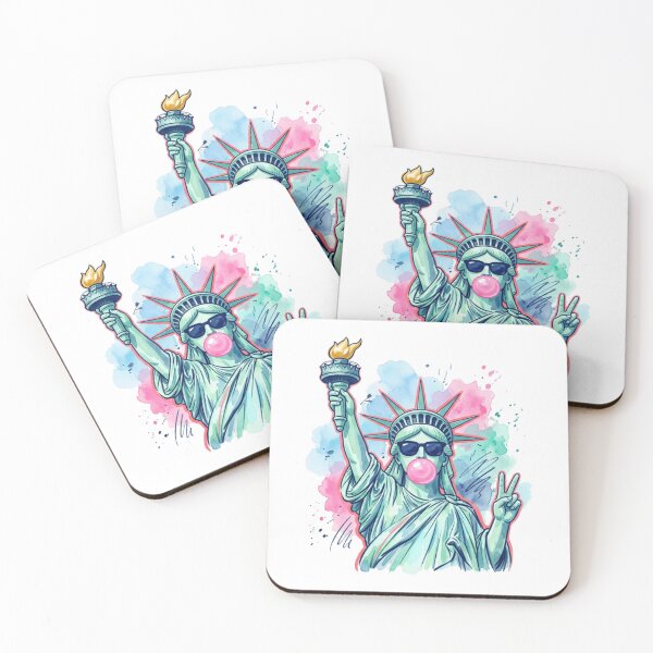 Item preview, America Statue of Liberty Bubblegum – Patriotic USA Star Sunglasses Design designed and sold by DoodloraStudio.
