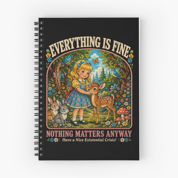 Item preview, Everything Is Fine Nothing Matters Anyway Joke Funny Dark Humor Retro designed and sold by will freed18.