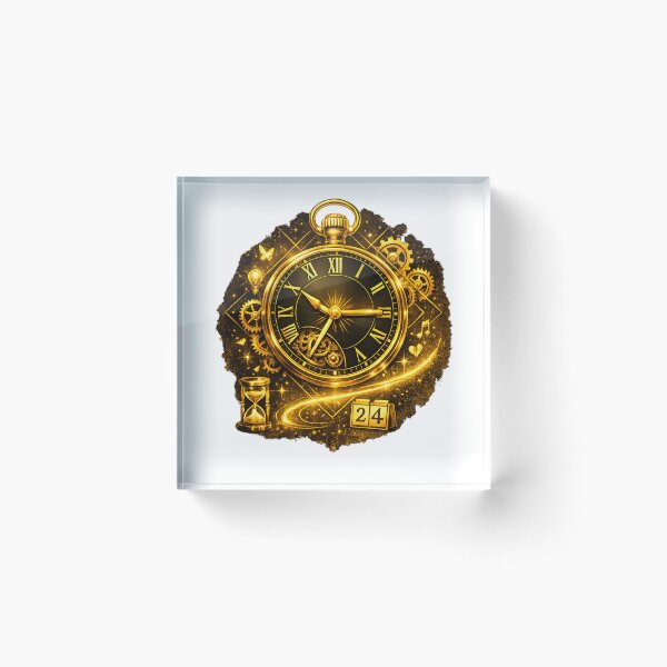 Item preview, Golden Timekeeper — Ultra Premium Radiant Clock Art designed and sold by InfiniteArchive.