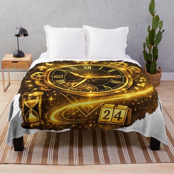 Item preview, Golden Timekeeper — Ultra Premium Radiant Clock Art designed and sold by InfiniteArchive.