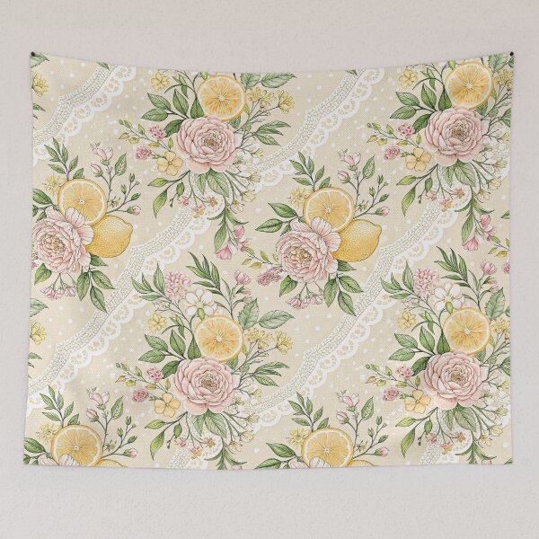 Item preview, Coquette Lemon Floral Lace designed and sold by Petal & Pattern Co.