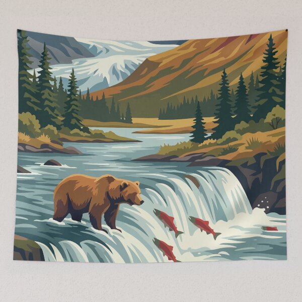 Item preview, Katmai National Park USA Travel Vintage designed and sold by RareDeerArt.