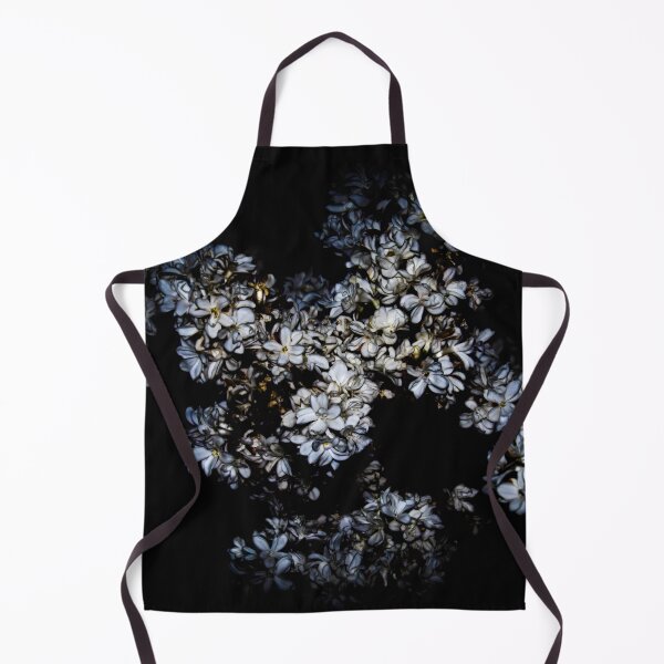 Item preview, White Lilac Cluster Against Pure Black Background designed and sold by LueNoir.