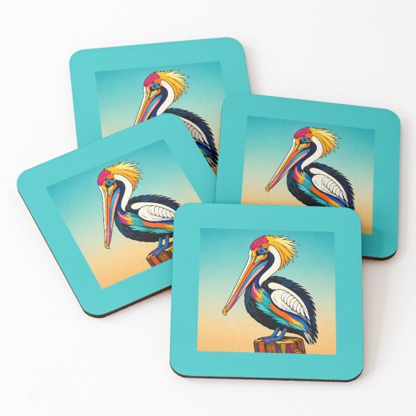 Item preview, Color Splash Pelican, Tropical Coastal Bird Art by Sherry Lynn designed and sold by Sherrylynart.