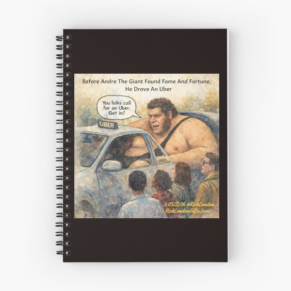 Item preview, Andre The Giant Uber Driver – Funny Cartoon by Rick London designed and sold by Rick London Gifts.