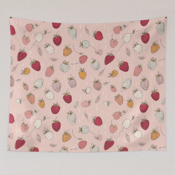 Item preview, Doodle Strawberry Pattern Cottagecore Aesthetic designed and sold by Whimsical Wayfarer.