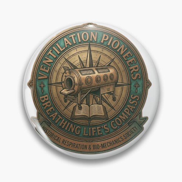 Item preview, Tarnished Bronze Iron Lung Medical History Emblem - Ventilation Pioneers designed and sold by Fatomfatom.