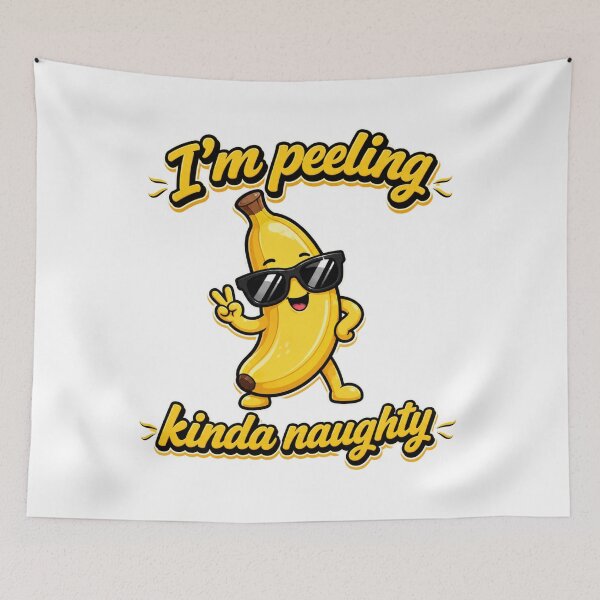 Item preview, I’m Peeling Kinda Naughty  - Funny Banana Pun Design designed and sold by Nano-Threads.