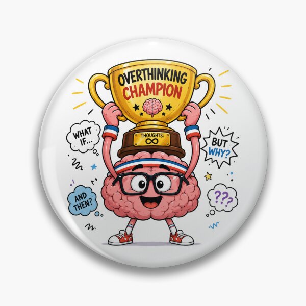 Item preview, Overthinking Champion T-Shirt | Funny Brain Meme designed and sold by JustResultsCo.