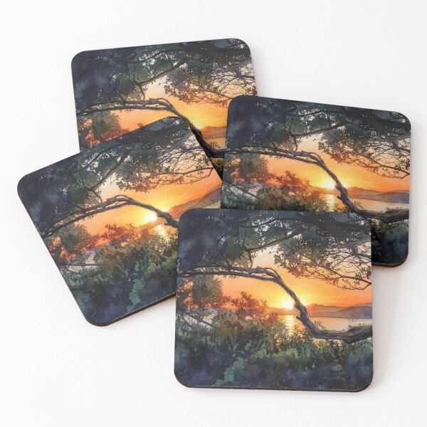 Item preview, Sunset Through Trees in Var —  Watercolor Transformation from Real Photography designed and sold by M.ALK.Watercolor.