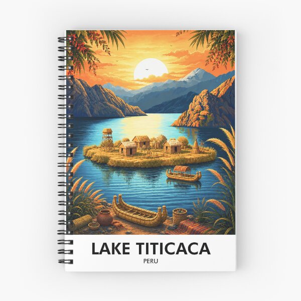 Item preview, Lake Titicaca Retro Travel Print designed and sold by HomeLivingCo.