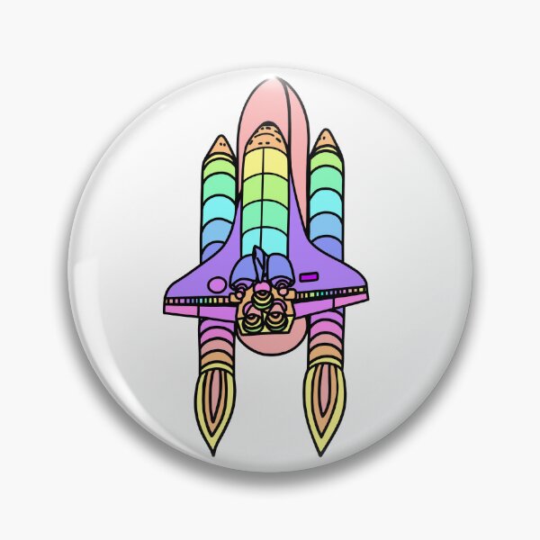 Item preview, Rainbow Pastel Black Outline Space Shuttle Inspired Sticker designed and sold by theworldofem.