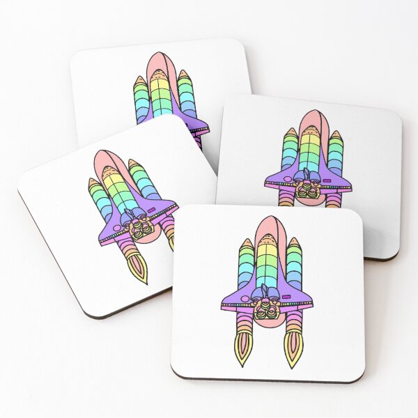 Item preview, Rainbow Pastel Black Outline Space Shuttle Inspired Sticker designed and sold by theworldofem.