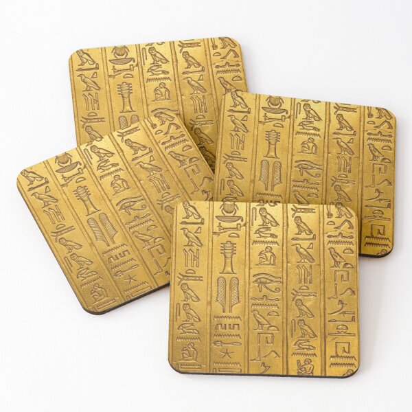 Item preview, Luxury Golden Ancient Egyptian Hieroglyphs Textured Art designed and sold by Queen Cleopatra.