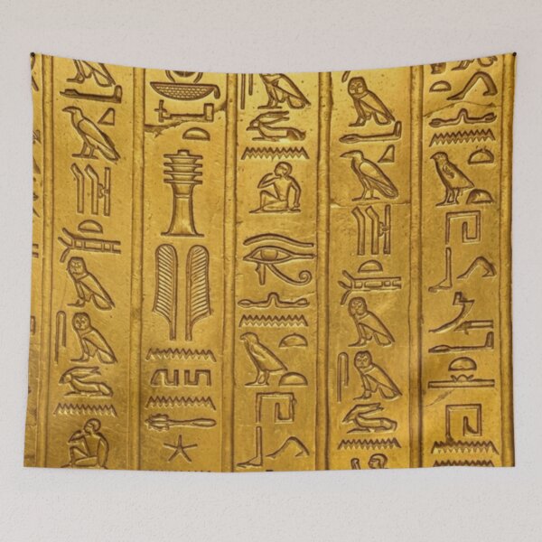 Item preview, Luxury Golden Ancient Egyptian Hieroglyphs Textured Art designed and sold by Queen Cleopatra.