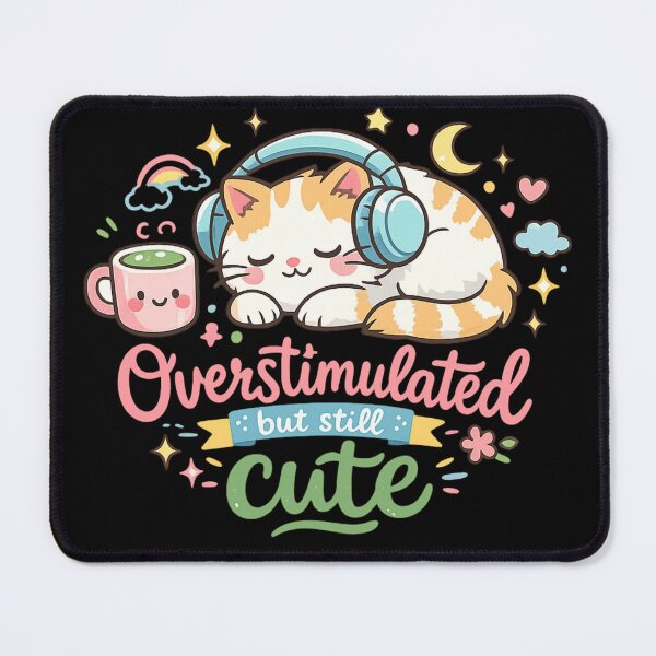Item preview, Overstimulated But Still Cute Pastel Kawaii Cat designed and sold by MartBook.