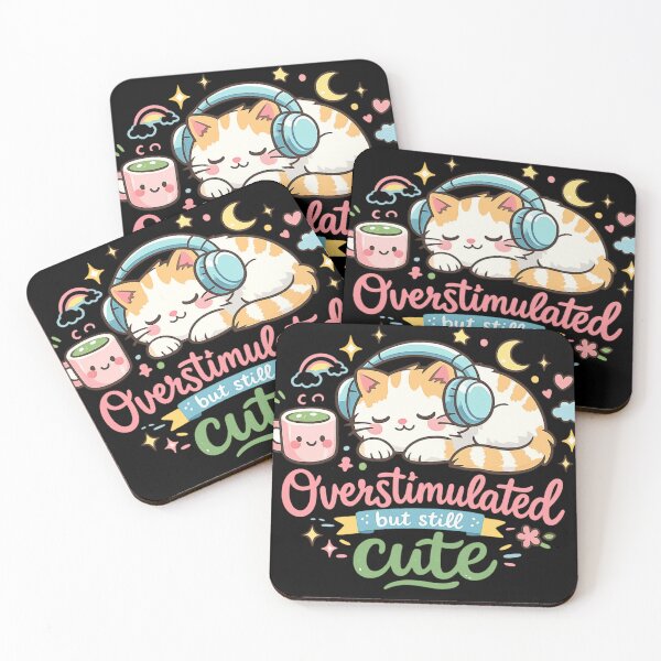 Item preview, Overstimulated But Still Cute Pastel Kawaii Cat designed and sold by MartBook.