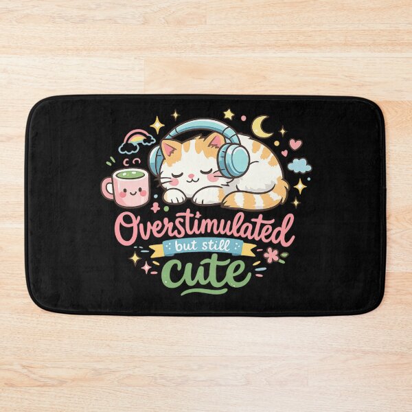 Item preview, Overstimulated But Still Cute Pastel Kawaii Cat designed and sold by MartBook.