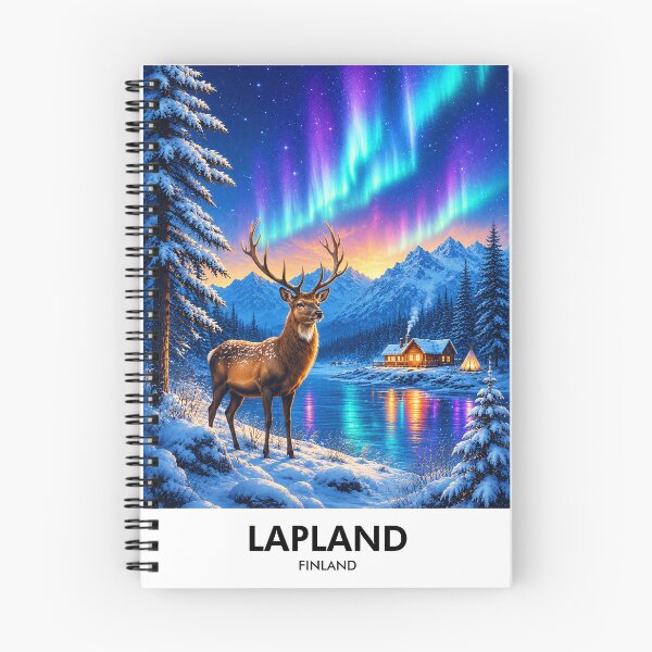 Item preview, Lapland Retro Travel Print designed and sold by HomeLivingCo.
