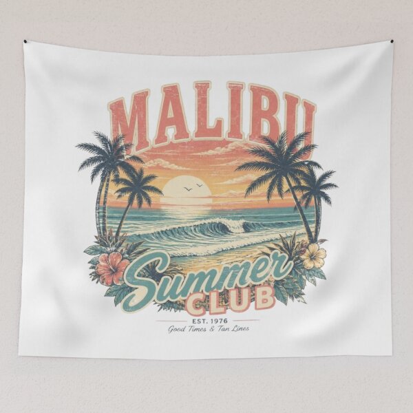 Item preview, Malibu Summer Club Vintage Tee designed and sold by Stylestickers55.