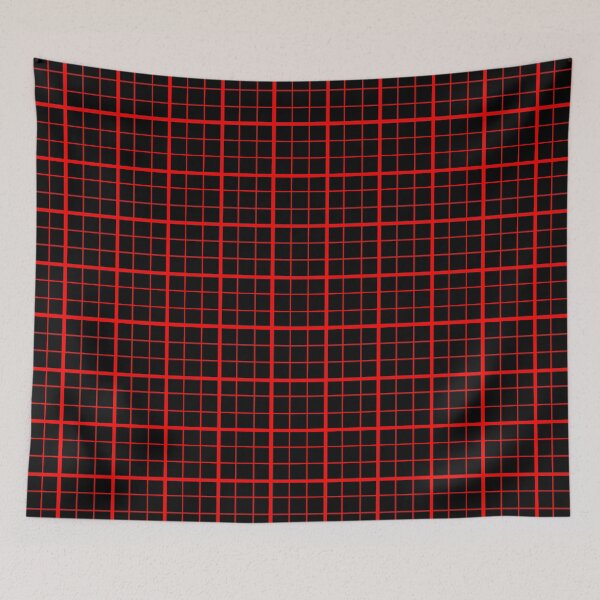 Item preview, Red On Black Grid Windowpane Check Design  designed and sold by PatternTitan.