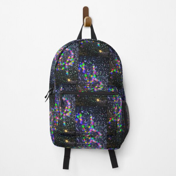 Item preview, The view through a rain-soaked windshield of colorful strings of lights designed and sold by mydreamlifeshop.