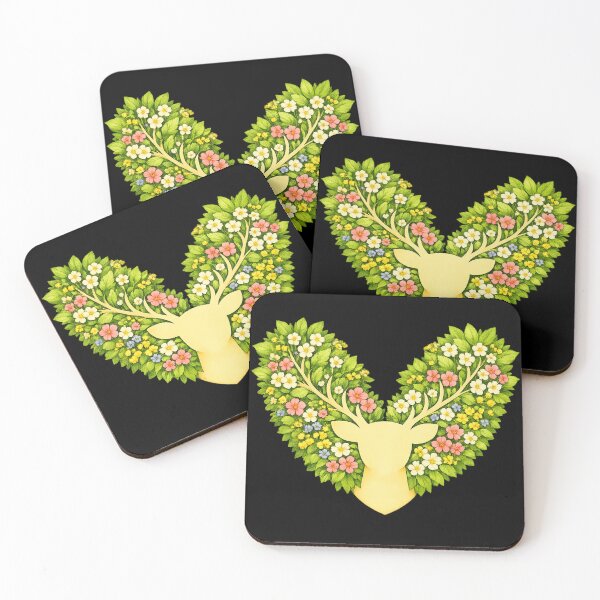 Item preview, Floral Deer Silhouette — Spring Botanical Wildlife Art designed and sold by ArtoryWorks.