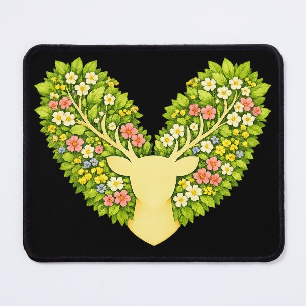 Item preview, Floral Deer Silhouette — Spring Botanical Wildlife Art designed and sold by ArtoryWorks.