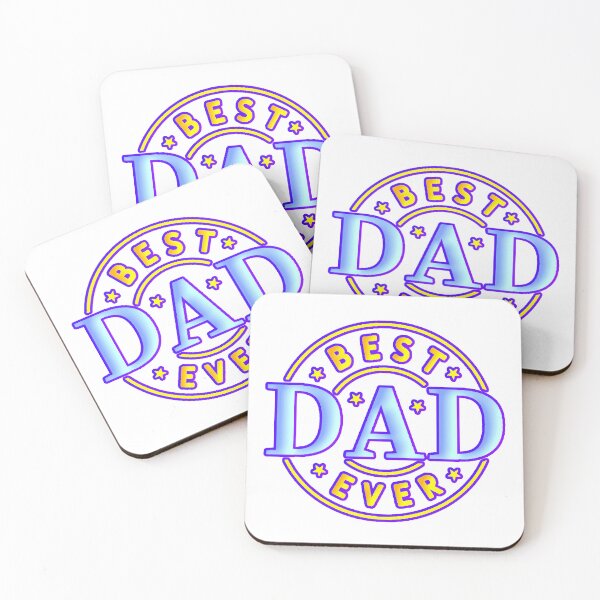 Item preview, Best Dad Ever Neon Typography Blue Yellow Stars Gift Dad designed and sold by AstronautMerch.