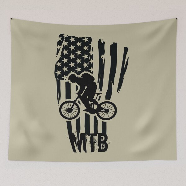 Item preview, American Flag Mtb Downhill Mountain BikeTrail Rider designed and sold by Alexaltay.