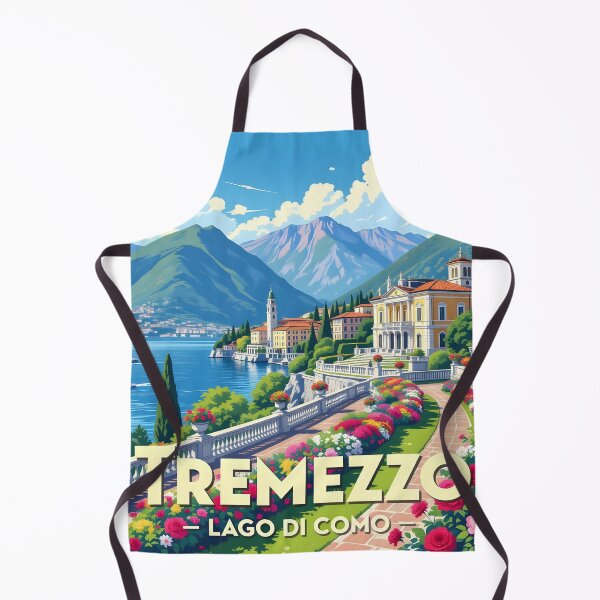 Item preview, Tremezzo, Lago di Como, Italy: Vintage-Style Painterly Travel Poster designed and sold by LSVart.