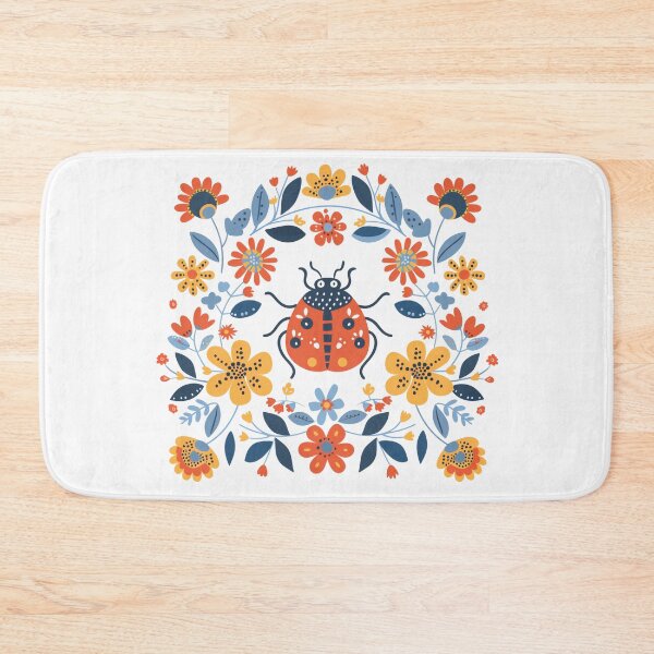 Item preview, Scandinavian Folk Art, Ladybug With Flowers designed and sold by xiao xuans.