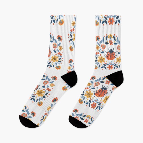 Item preview, Scandinavian Folk Art, Ladybug With Flowers designed and sold by xiao xuans.