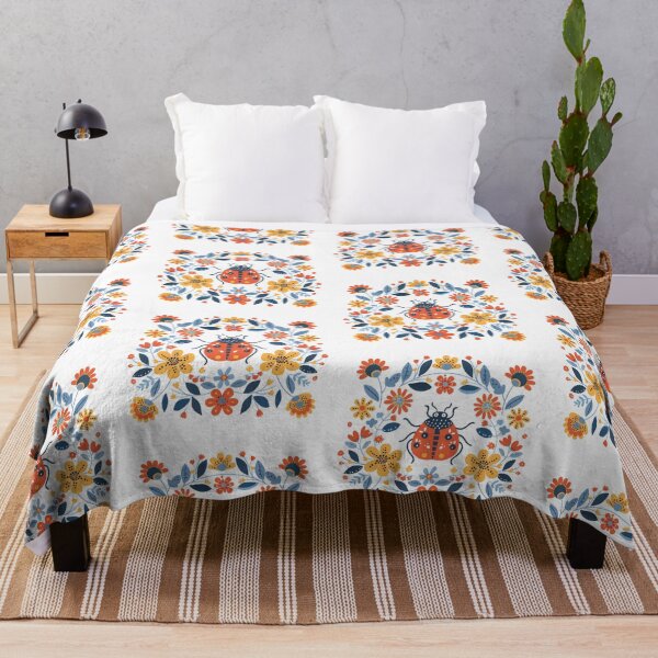 Item preview, Scandinavian Folk Art, Ladybug With Flowers designed and sold by xiao xuans.