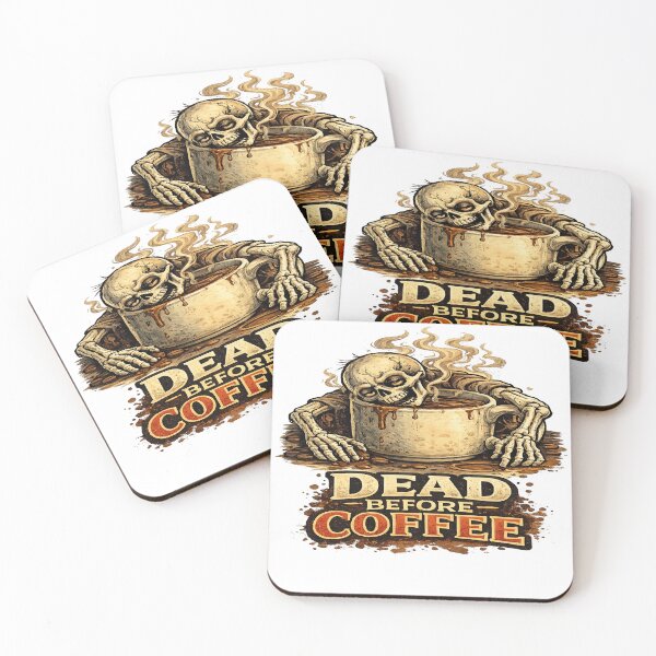 Item preview, Dead Before Coffee Skeleton Skull Morning Funny Coffee Lover designed and sold by NicheThreadCo.