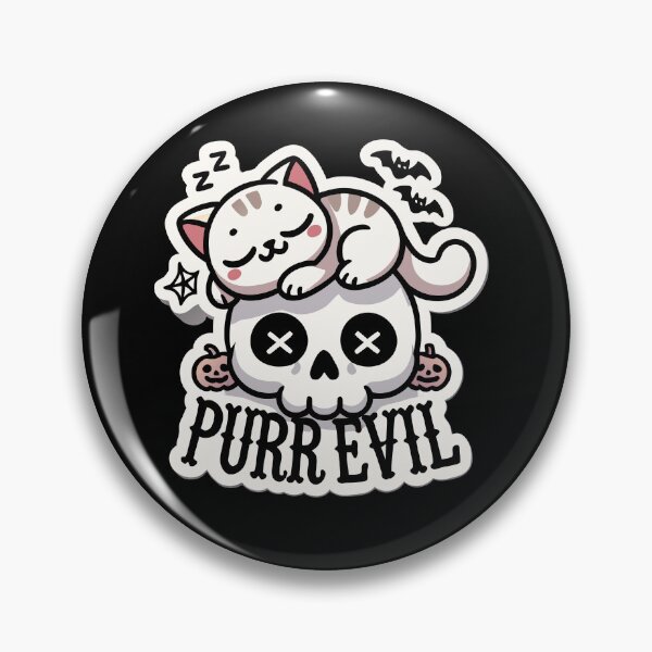 Item preview, Purr Evil Cute Goth Cat Halloween Kawaii Skull designed and sold by Navuniverse.